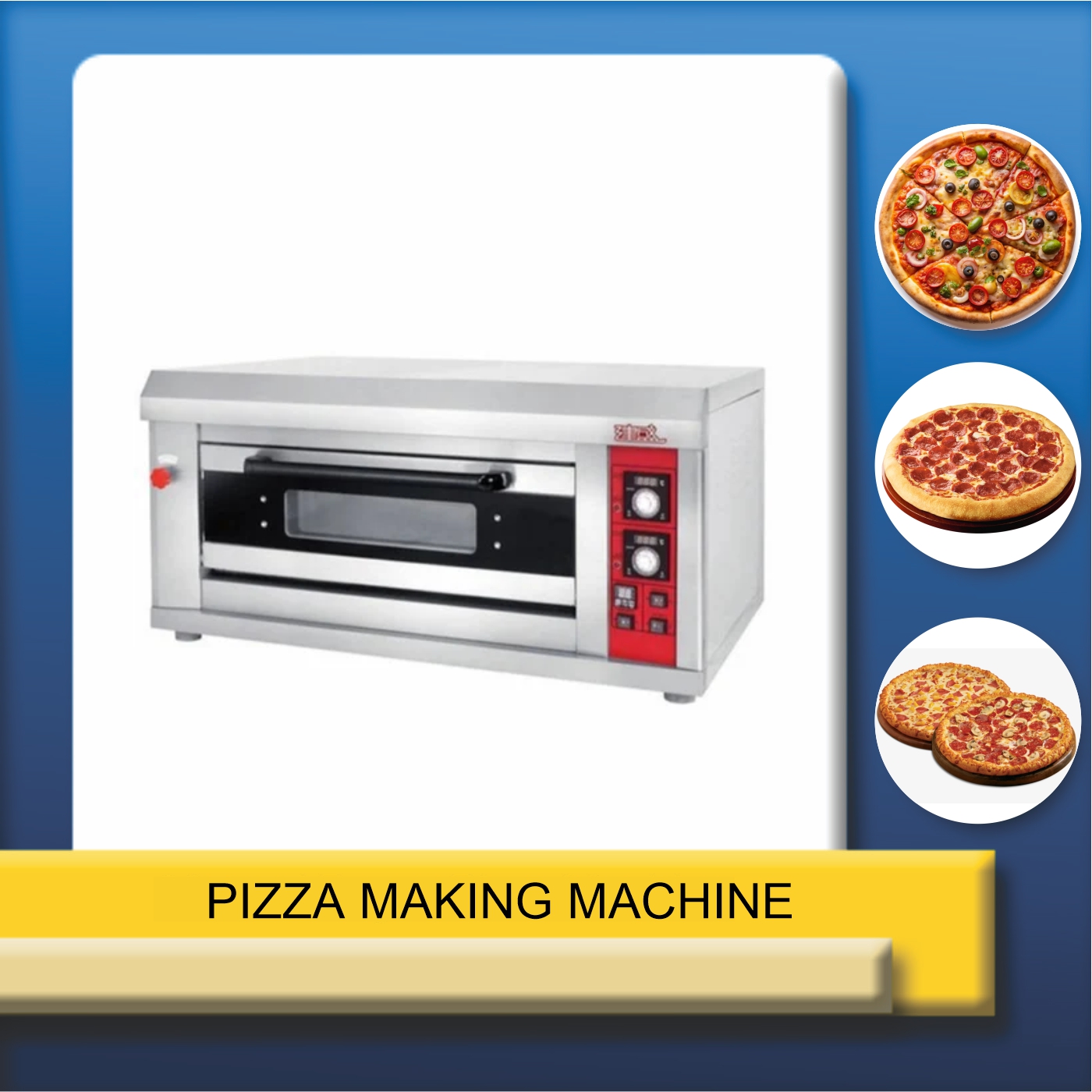 horizontal pizza making machine with stand